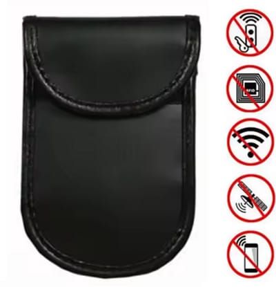 TLVX Anti Diefstal Beschermhoes Auto Sleutel / RF Signaal Blokkeren / Sleutel Tas RFID / Keyless Go en Entry Motor en Auto Protecting / Afschermen Signaal Autosleutel / Voorkom Stelen / Straling / Car Key Shielding Bag / Sleutelhoes Zwart / 1 stuks