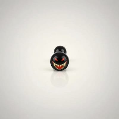 Aramat Jewels | Tongpiercings | Stalen tongpiercing met acryl logo | Piraten-doodskop | |7mm | Staal | Volwassenen | Verkleurd niet