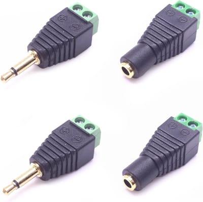 4 Paar RCA Connector Adapters - RCA Female en Male Plug naar AV Schroefterminal Audio/Video Adapter Set voor Thuisgebruik