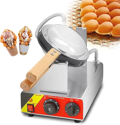 Wafelijzer - Bubbelwafels - Desserts Maken - 180° Roteerbaar - 20x17.5 cm - Zilver