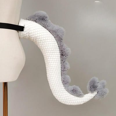 Handwerk Kleine Drakenoren Staart Set Fursuit Cosplay Kostuum Harige Dierstaarten Oor Hoofdband Halloween Feestpak Voor Vrouwen Mannen One Size