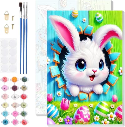 Schilderen op nummer met lijst voor volwassenen, dieren schilderen op canvas, eenvoudige acryl kunst voor beginners en cadeau-ideeën