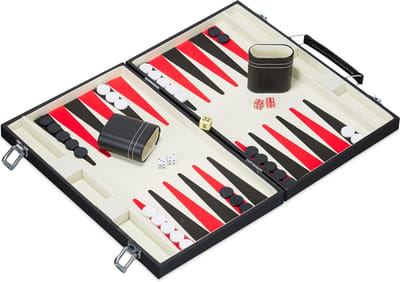 Backgammon koffer - met accessoires - 47 x 36 cm