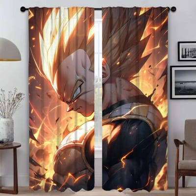 Super Knappe Vegeta Keukengordijnen voor Camera Elegante Kamergordijnen 2 Stuks Raamgordijn Scheidingswand Halloween Decoratie W50xH70cmx2pcs-CL