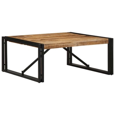 vidaXL - Salontafel - 80x80x35 - cm - massief - ruw - mangohout