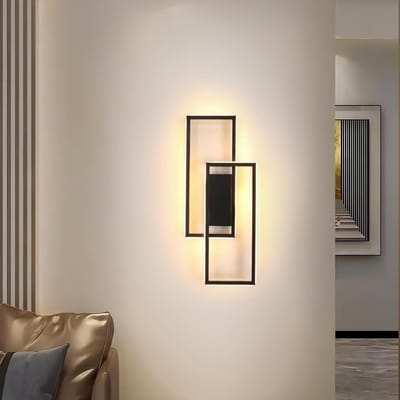Haobosic - LED wandlamp, 28W, 3275lm, decoratief en modern, warm wit 3000K, zwart, ideaal voor binnenverlichting in een slaapkamer, woonkamer