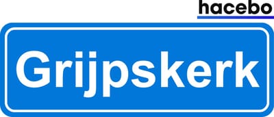 Hacebo - Plaatsnaam Sticker - 29x10 CM - Grijpskerk sticker - Verkeersborden sticker - grappige cadeaus - Grijpskerk
