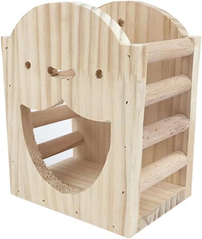 Hooi Voerrek - Knaagdier Accessoire - Kleine Dieren Voeren - Vertraagt Eetgedrag - Kooi Montage - Khaki