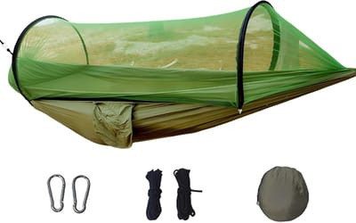Kampeer Hangmat Tent - Draagbare Buitenmat - Ontspannen Buiten - Anti-Rollover Ontwerp - 220 x 100 cm - Groen