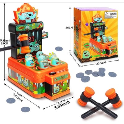 Arcade Spelletjes Speelgoed Sla-de-Mollenspel Mini Elektronisch Cartoon Zombie Stijl Leuk Halloween Speelgoed Feestartikel voor Peuters Kinderen Jongens Meisjes black
