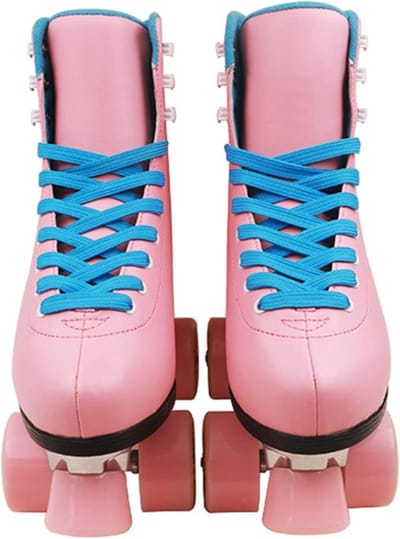 Rolschaatsen Verstelbaar - Vierwielers Schaatsen - Binnen en Buiten - Zachte PU Wielen - Maat 30 - Roze