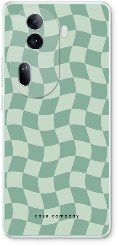 Case Company® - Hoesje geschikt voor Oppo Reno 11 Pro hoesje - Grid Groen - Soft Cover Telefoonhoesje - Bescherming aan alle Kanten en Schermrand