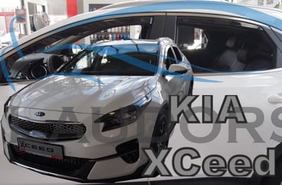 Zijwindschermen donker pasvorm tbv Kia Xceed - 5 deurs model VANAF 2019- set windschermen visors pasvorm tbv voor & achterdeuren merk Team Heko