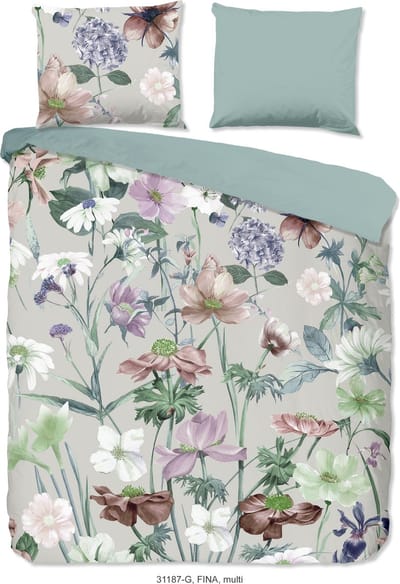 Good Morning dekbedovertrek bloemen - 2 persoons 200x200/220 cm - Multi - 100% Katoen renforc�