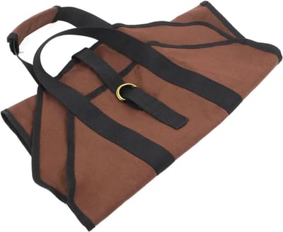 Brandhout Opbergtas - Hout Drager - Open Haard Gebruik - Weerbestendig Canvas - 95 x 46 cm - Bruin