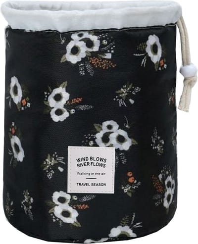 Fako Fashion - Make-up Tas - Cosmetica Organizer - Reistas - Make-up Toilettas - Bloemen Zwart