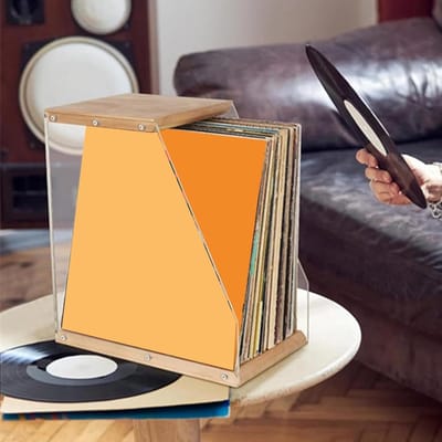 Vinylplatenhouder - LP Opbergdoos - Muziek Collectie - Stijlvol Tafelmodel - 36 x 37 x 4 cm