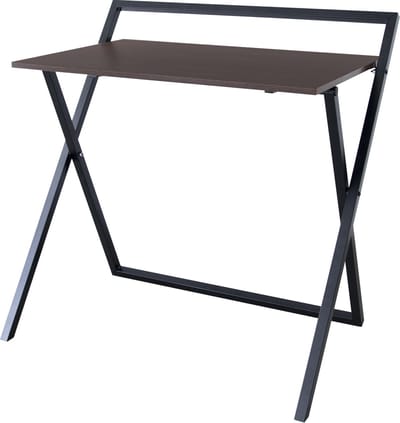 Teamson Home Thuiskantoor Vouwen Bureau - Donkerbruin/Zwart - Metaal Poten - 85,1cm Breed