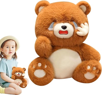 Knuffelbeer Zacht Speelgoed - Troostend Knuffelbeest - Decoratie Kamer - Hoge Kwaliteit Pluche - 23cm Lengte - Bruin