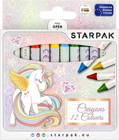 Starpak - Wasco Krijtjes - 12 Kleuren - Kartonnen Doos - Dierengrafiek