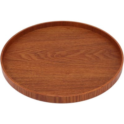 Houten Serveerblad 11.8in Stevig Hout Eenvoudig Elegant Rond Multifunctioneel Houten Theeblad voor Café brown