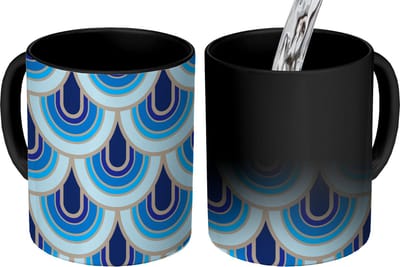 Magische Mok - Foto op Warmte Mokken - Koffiemok - Retro - Patronen - Art Nouveau - Magic Mok - Beker - 350 ML - Theemok