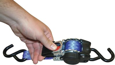 Automatische Sjorband 25mm / 1,8m - 300/600kg S-haak Blauw