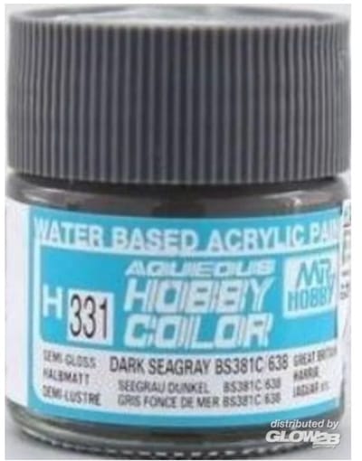 Gunze H-331 - BS381C/638 Dark Seagray Sg - Mr. Hobby Aqueous Modelbouwverf 10ml