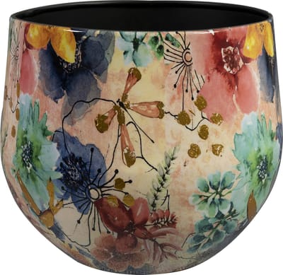 TS Collection - Bloempot Sparkle spring - 24x21 - Metaal & Epoxy - Exclusieve woonitems voor binnen - Handgemaakt - Unieke print - Designed by Lammie