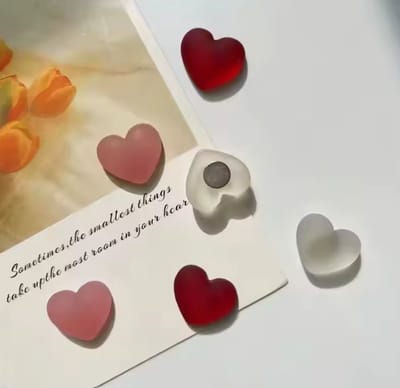 TLVX 6 stuks Gekleurde 3D Hartjes Magneetjes / Leuke Koelkastmagneten Pink / Whiteboard / Foto Magneet / School / Decoratief / Magnetisch / Love / Valentijn / Notitie / Kantoor / Schoolbord / Kleine Hart Magneten