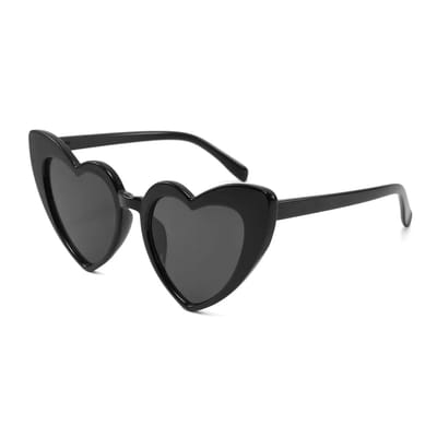 Loud and Clear® - Hartjes Zonnebril - Hartjes Bril - Hart - Bril - Festival Bril - Zwart - Bruiloft