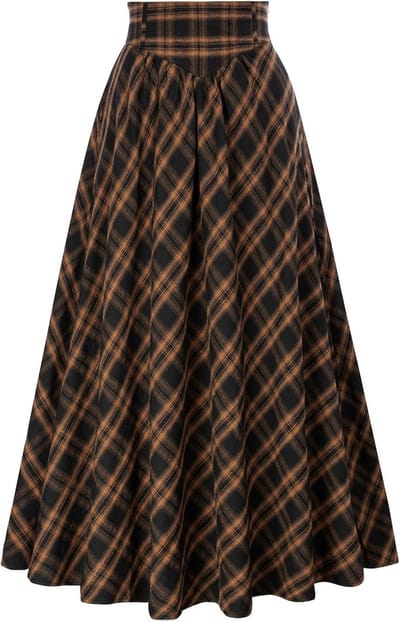 Victoriaanse Klederdrachtrok Hoge Taille met Vetersluiting Middeleeuwse Maxi-Rok