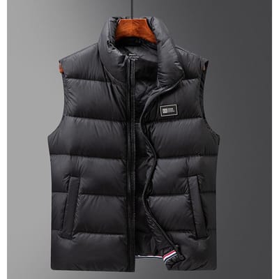 Donsvest Heren Herfst en Winter Nieuw Outdoor Warm Vest 90 Witte Eendendons Bovenkleding Gilet L black