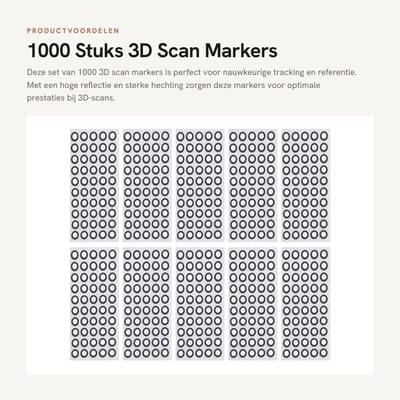 Dailygoods- 3D Marker Hoge Reflectie - 1000 Stuks - PET Materiaal - Sterke Hechting - 6mm Binnendiameter - 10mm Buitendiameter - Scanning Dots