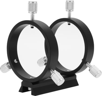 Allecto - Telescoopzoeker-kijkerbeugel - Aluminium Montageringhouder - Zwart - Richtkijker Beugel - Geschikt voor Astronomische Telescopen - 43-70 mm