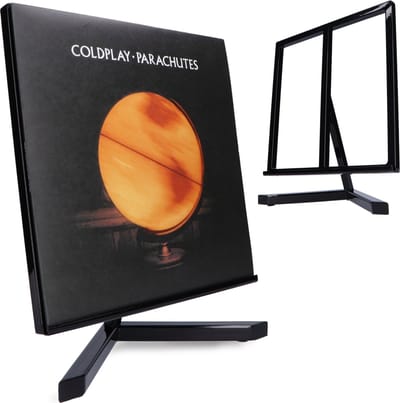 LP Vinyl Houder Standaard Classic - Rek Opbergsysteem / Platenhouder / Platenrek - Woondecoratie - Hoogglans Zwart Metaal