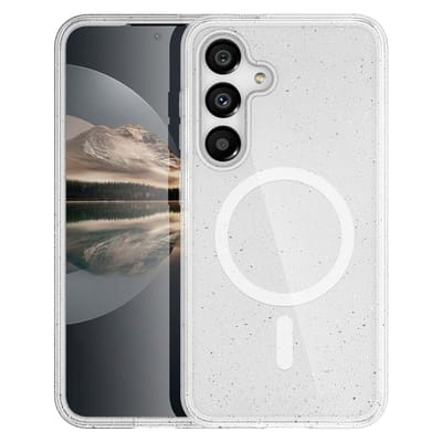 imoshion Hoesje - Geschikt voor Samsung Galaxy S25 Plus - Sparkle Backcover met Magnetische Ring - Transparant