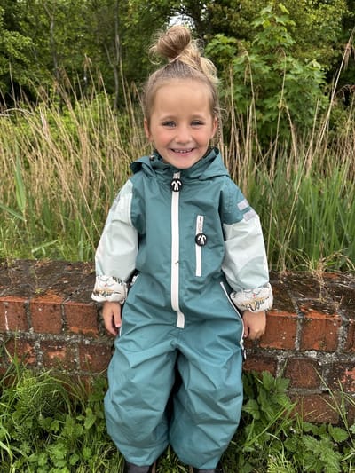 Ducksday Regenpak – Regenoverall – Waterdicht & Ademend – PFAS-vrij – Gerecycled Polyester – Maat 74/80 – Breeze