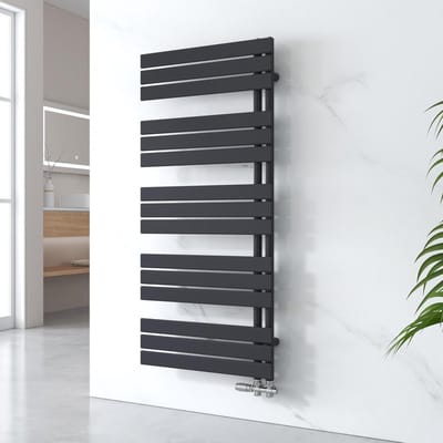 Badkamer Radiator - Handdoek Warmer - Ruimte Verwarmen - Zij-aansluiting - 132x60 cm - Zwart