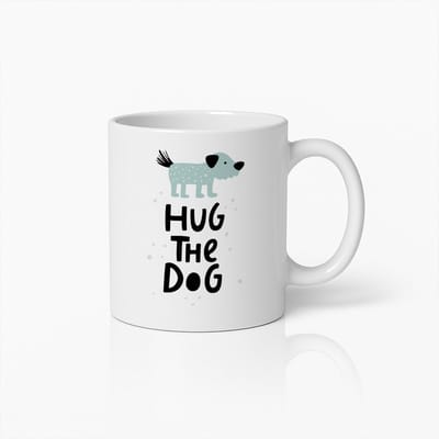Grappige Hondenliefhebber Mok – Hug the Dog Koffiebeker – Schattig Cadeau Idee – 330 ml Keramiek