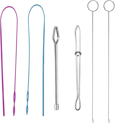 6-delige Set Draad Inrijg Hulp - Elastische Pincet, Borduur Gereedschap en Kralen Inrijger voor Naaiwerk en Creatieve Projecten