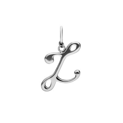 Lucardi Dames Stainless steel bedel letter - Hanger - Staal - Zilverkleurig