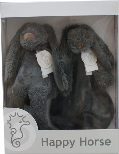 Happy Horse Geschenkverpakking Konijn Richie Donker Grijze Knuffel no. 1 - 28 cm / Knuffeldoekje