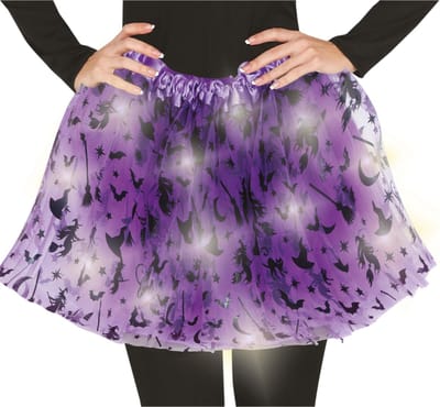 Fiestas Guirca - Dames tutu heksen met licht - 40 cm - Carnavalskleding - Carnaval - carnavalskleding 2027 - Carnaval kostuum