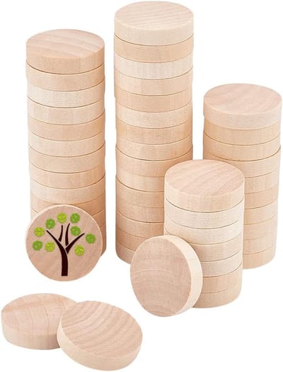 50 Stuks Onbehandelde Houten Schijfjes 39mm voor DIY Klussen en Ambachten