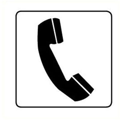 Telefoon sticker, wit zwart 100 x 100 mm