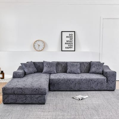 Elastische Bankhoezen Voor Woonkamer Stretch Slipcovers Modulaire Bankhoes L-Vorm Hoek Fauteuilhoes 1 /2 /3 /4 Zits 1st XLarge(235-300cm)1pc