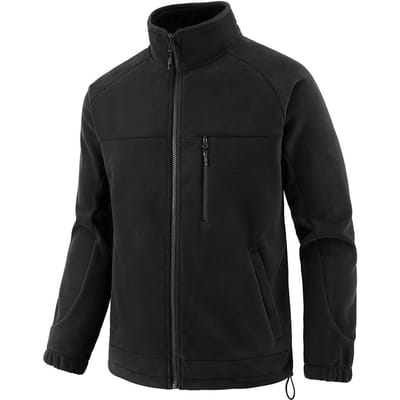 Veste Grande Taille Homme Hiver Nouveau Cardigan Pull Sport Extérieur Polaire Veste Chaude 7XL black