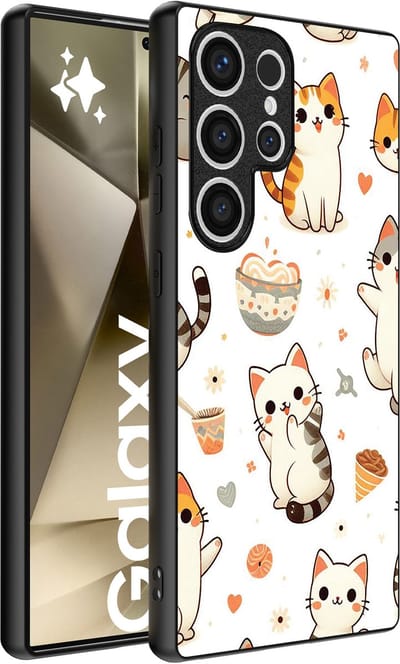 Smartphonica Telefoonhoesje geschikt voor Samsung Galaxy S24 Ultra met katten opdruk - TPU backcover case cat design geschikt voor Samsung Galaxy S24 Ultra