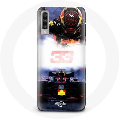 Coque - Max Verstappen - Samsung Galaxy A70 - Noir, Rouge, Jaune - Rigide - Sportif noir